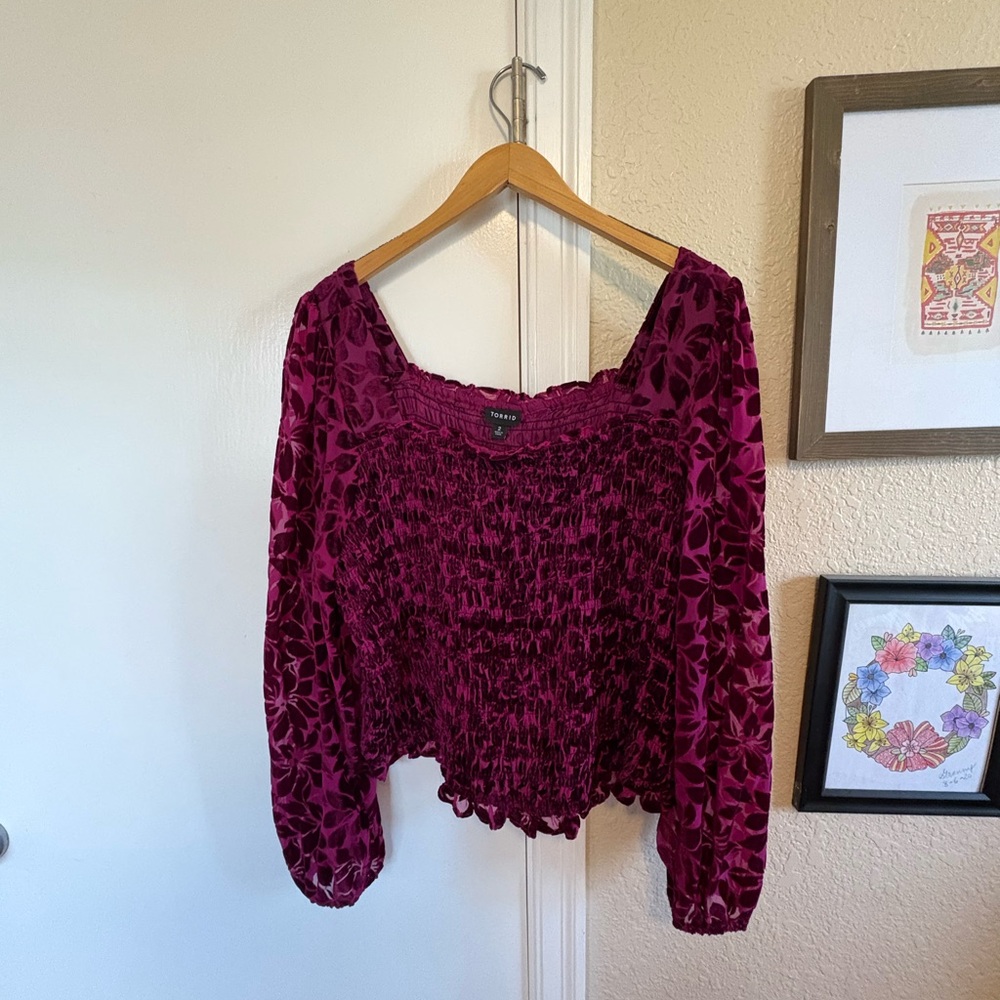Velvet Floral Top